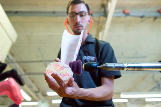 Alan Proud, orthotic technician building a custom leg splint