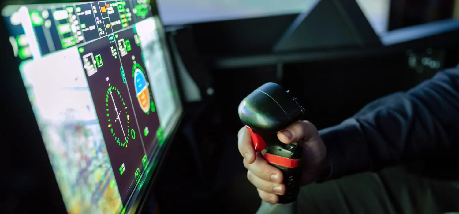 Aircraft cockpit control panel.