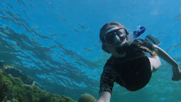 Product designer diving in the ocean