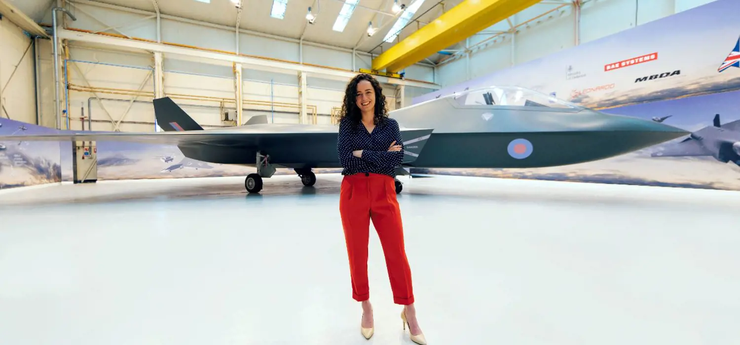 Sophie Harker: Female aerospace engineer in aircraft hangar with plane